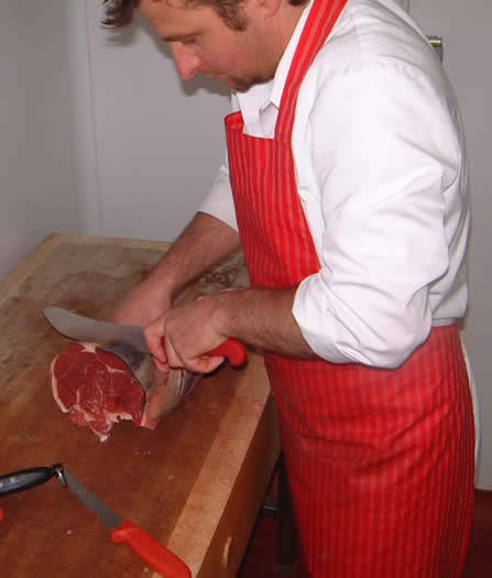 Paul the butcher at Savin Hill Farm